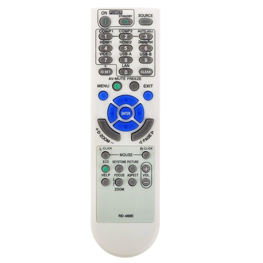 RD-469E Replaced Remote fit for NEC Projector VE303 VE303X V302X V302W V332X V332W V302H UM351W UM301W UM361X UM301X U321H MC332W NP-P452W NP-PA622X NP-M323W NP-M322W NP-PA621U NP-M333XS NP-M352WS