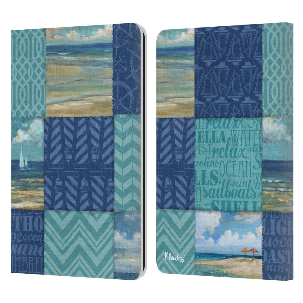 Head Case Designs Officially Licensed Paul Brent Beach Scape Patch Work Coastal Leather Wallet Case Compatible with Kindle Paperwhite 1/2 / 3