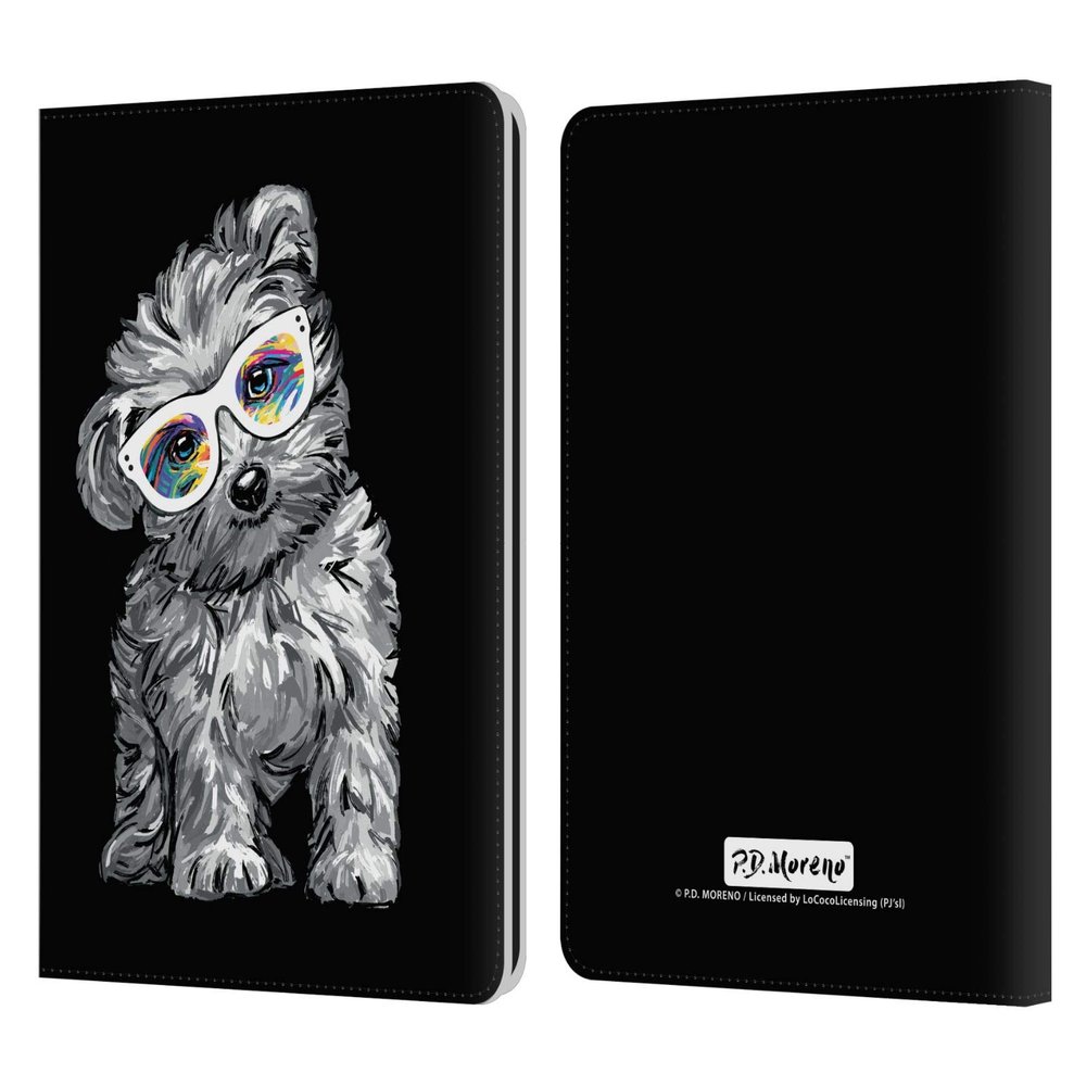 Head Case Designs Officially Licensed P.D. Moreno Maltese Black and White Dogs Leather Wallet Case Compatible with Kindle Paperwhite 1/2 / 3