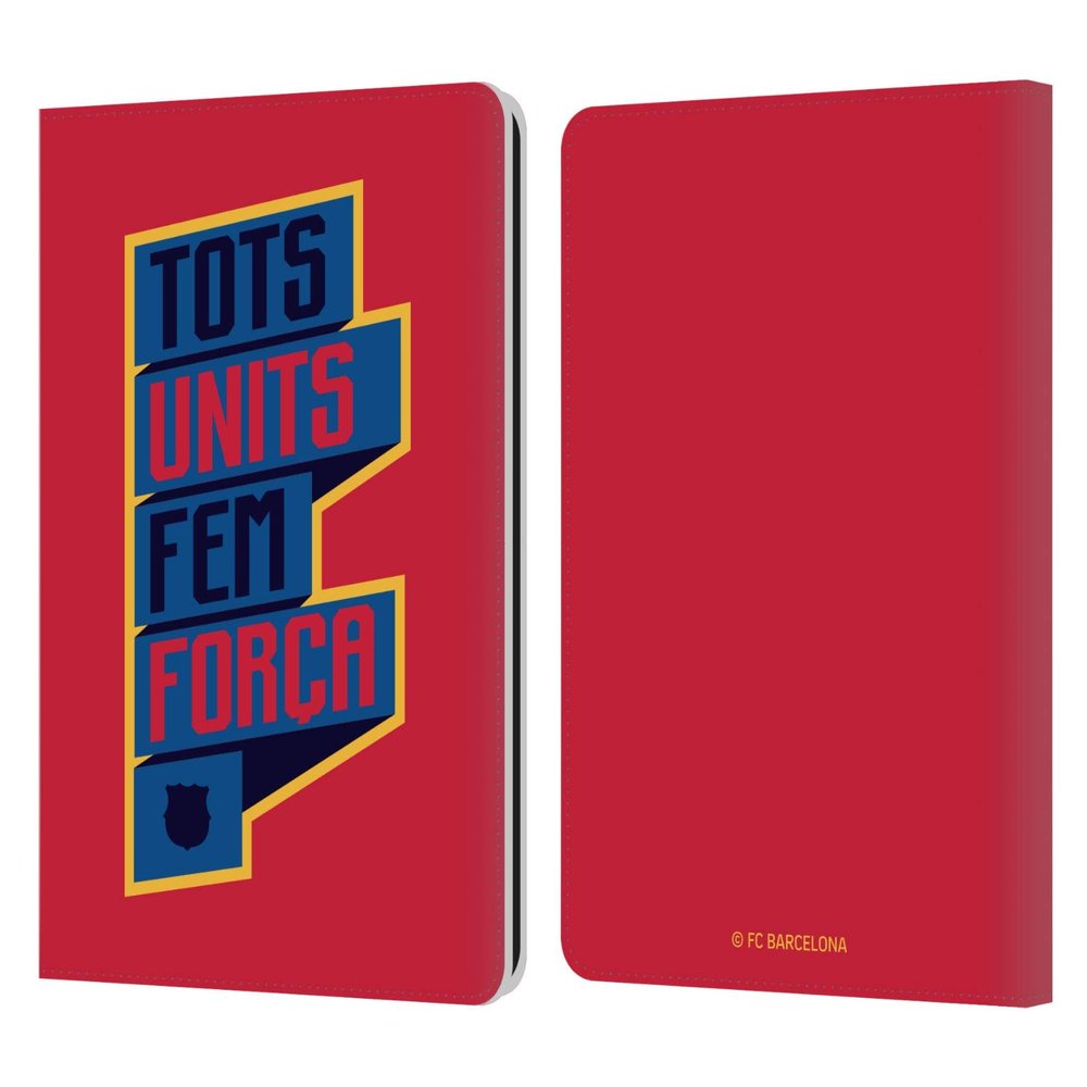 Head Case Designs Officially Licensed FC Barcelona Tots Units Fem Forca Cul Leather Wallet Case Compatible with Kindle Paperwhite 1/2 / 3