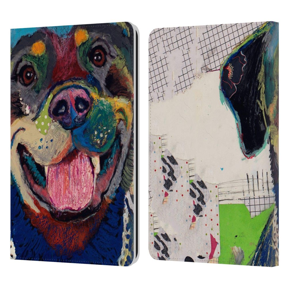 Head Case Designs Officially Licensed Michel Keck Rottweiler Dogs Leather Wallet Case Compatible with Kindle Paperwhite 1/2 / 3