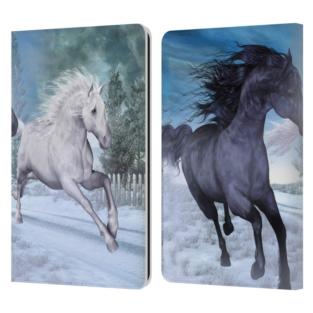 Head Case Designs Officially Licensed Simone Gatterwe Freedom in The Snow Horses Leather Wallet Case Compatible with Kindle Paperwhite 1/2 / 3