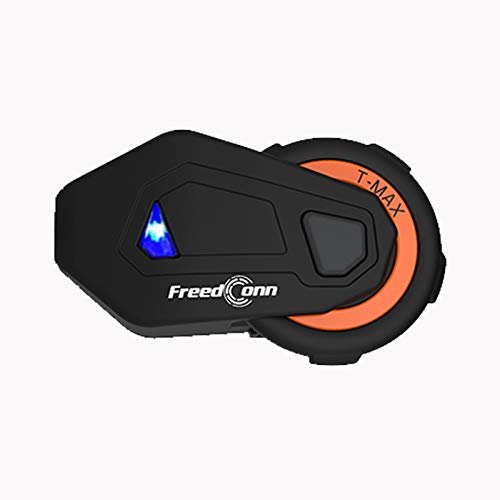 FreedConn Motocycle Helmet Waterproof and Wireless Bluetooth Headset TMAX-E/FM Radio/1000M Intercom/6 Riders Intercom/Moto Biking & Skiiing/ + Boots Protector