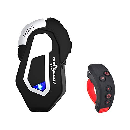 FreedConn Motocycle Helmet Waterproof Wireless Bluetooth Headset TMAX-S with L3 Remote Controller/FM Radio/1000M Intercom/6 Riders Intercom/Moto Biking & Skiiing/ + Boots Protector