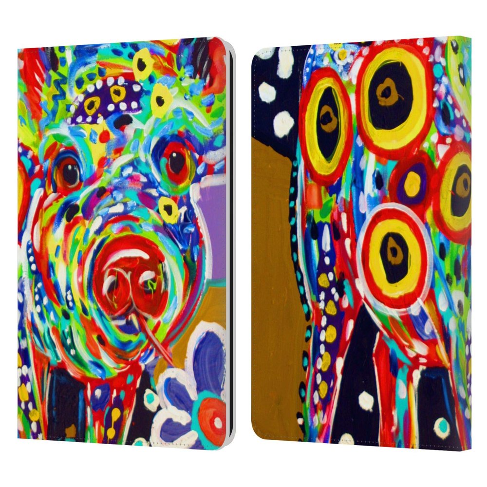 Head Case Designs Officially Licensed Mad Dog Art Gallery Pig Animals Leather Wallet Case Compatible with Kindle Paperwhite 1/2 / 3