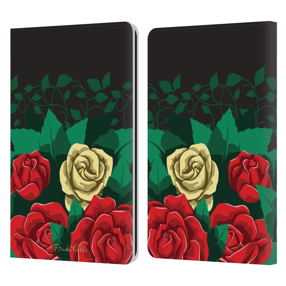 Head Case Designs Officially Licensed Frida Kahlo Blooms Roses Leather Wallet Case Compatible with Kindle Paperwhite 1/2 / 3