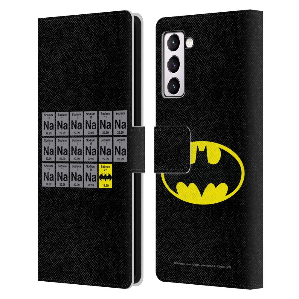 Head Case Designs Officially Licensed Batman DC Comics Na Na Na Na Logos Leather Wallet Case Compatible with Samsung Galaxy S21+ 5G