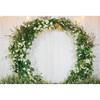 OERJU 10x7ft Romantic Wedding Backdrop 3D Arched Wreath White Curtain Bridal Floral Wall Photography Background Valentine's Day Bridal Shower Reception Ceremony Decor Banner Vinyl Wallpaper view 4