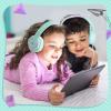 INFURTURE Kids Headphones, Wired Headphones for Kids Over Ear with Microphone, 85/94dB Volume Limiter Headphone for Girls Boys, Foldable Headphone for School, Airplane Travel view 2