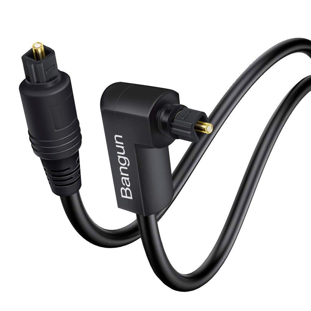 90 Degree Optical Audio Cable, 15ft Optical Cable, Slim Optical Digital Audio Cable, 360 Degree Right Angle Digital Audio Fiber Optic Cable Toslink for Sound Bar, TV, PS4, Xbox, Home Theater