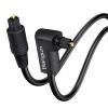 90 Degree Optical Audio Cable, 15ft Optical Cable, Slim Optical Digital Audio Cable, 360 Degree Right Angle Digital Audio Fiber Optic Cable Toslink for Sound Bar, TV, PS4, Xbox, Home Theater view 1