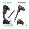 90 Degree Optical Audio Cable, 15ft Optical Cable, Slim Optical Digital Audio Cable, 360 Degree Right Angle Digital Audio Fiber Optic Cable Toslink for Sound Bar, TV, PS4, Xbox, Home Theater view 3