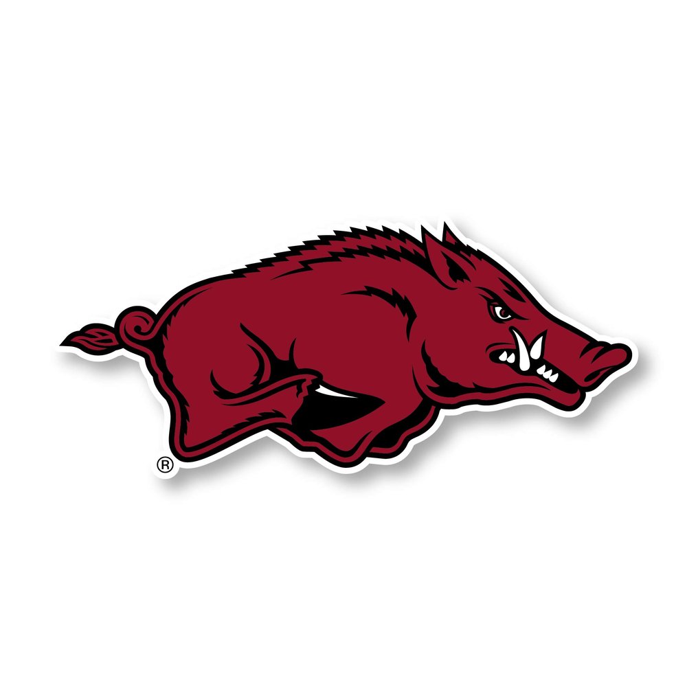 Arkansas Razorbacks 8 Inch Vinyl Mascot Decal Sticker Officially Licensed Collegiate Product
