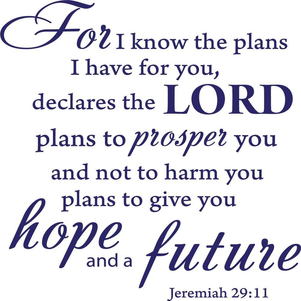 Decaltor Purple 15" x14" for I Know The Plans I Have for You declares The Lord Jeremiah 29:11 Quotes Sayings Words Art Decor Lettering Vinyl Wall Art Inspirational Uplifting Bible