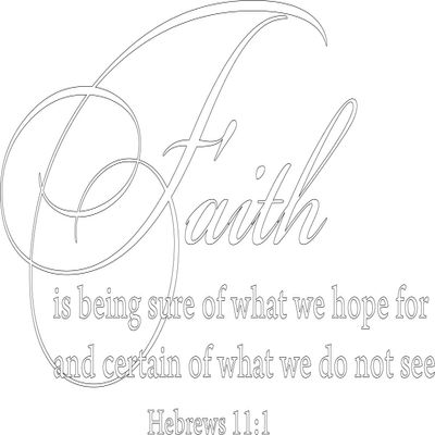 Decaltor Matte White 22" x13" Hebrews 11:1 Faith is Being Sure of What We Hope for Quotes Sayings Words Art Decor Lettering Vinyl Wall Art Inspirational Uplifting Bible