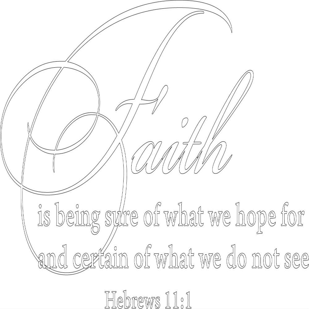 Decaltor Matte White 22" x13" Hebrews 11:1 Faith is Being Sure of What We Hope for Quotes Sayings Words Art Decor Lettering Vinyl Wall Art Inspirational Uplifting Bible