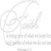 Decaltor Matte White 22" x13" Hebrews 11:1 Faith is Being Sure of What We Hope for Quotes Sayings Words Art Decor Lettering Vinyl Wall Art Inspirational Uplifting Bible view 1