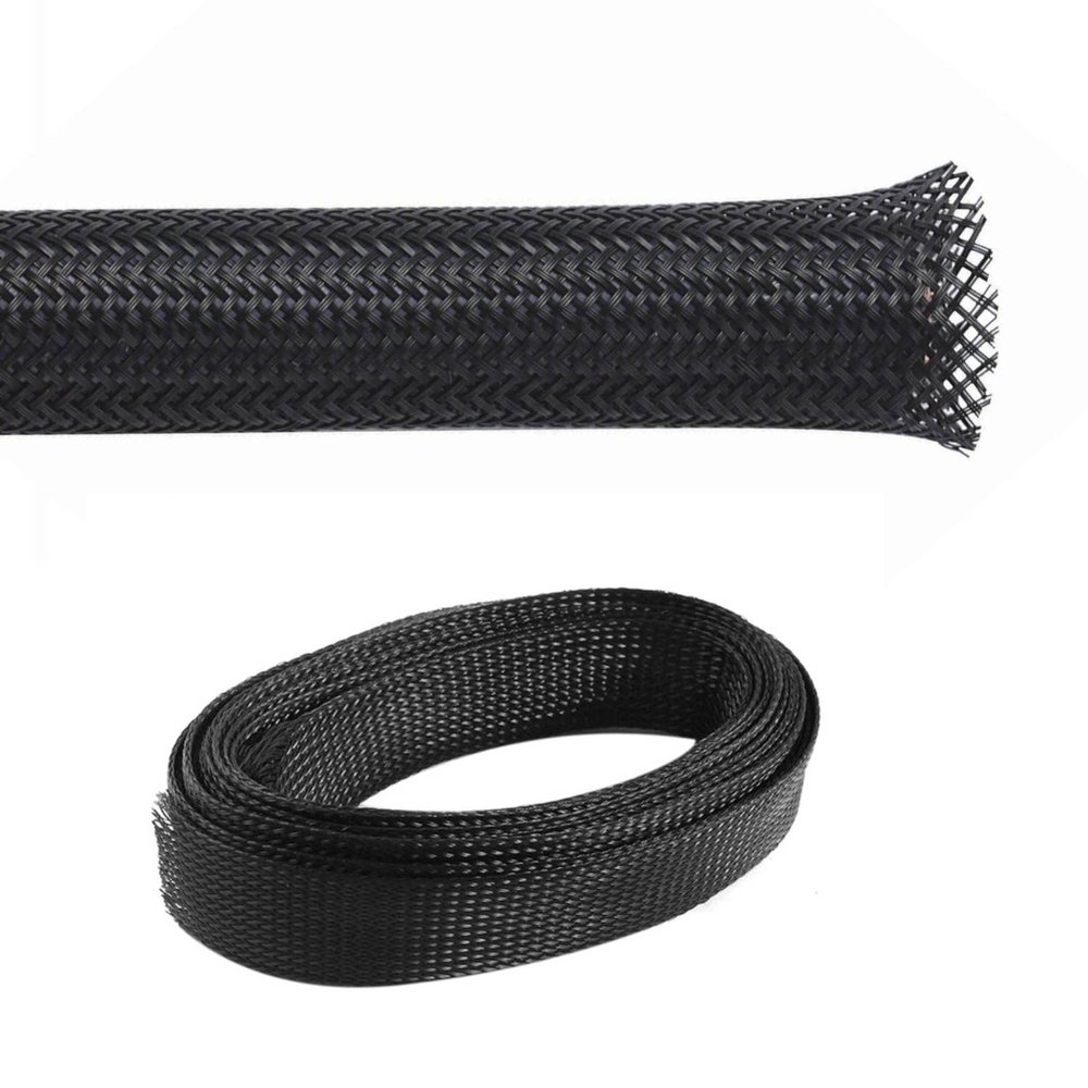 Kable Kontrol PET Expandable Braided Sleeving - 1/2 Inch - 100 Feet Long - Black Cable Sleeve Automotive Wire Loom, Cable Wrap, Cord Protector from Pets, Cable Management - Black
