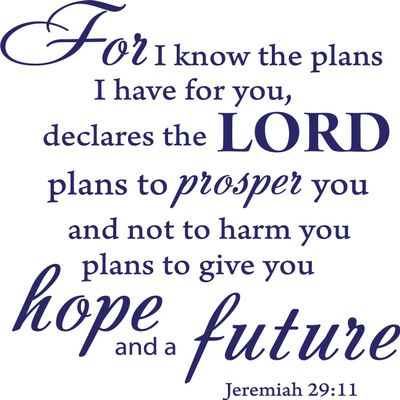 Decaltor Purple 17" x 16" for I Know The Plans I Have for You declares The Lord Jeremiah 29:11 Quotes Sayings Words Art Decor Lettering Vinyl Wall Art Inspirational Uplifting Bible