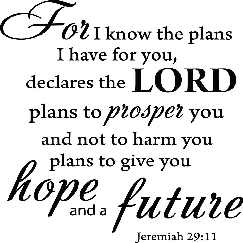 Decaltor Glossy Black 15" x14" for I Know The Plans I Have for You declares The Lord Jeremiah 29:11 Quotes Sayings Words Art Decor Lettering Vinyl Wall Art Inspirational Uplifting Bible