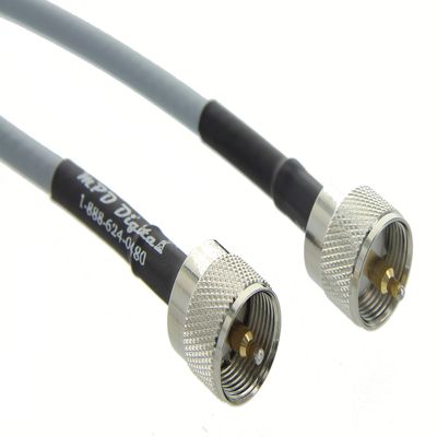 MPD Digital I RG8X Coax Cable I UHF PL259 Male to UHF PL259 Male Connector I 50 Omh I RF, CB & AIS Mini-8, Jumper I Made in the USA I Gray, 1 FT