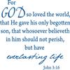 Decaltor Blue 17" x14" for God so Loved The World That he Sent his only Begotten Son John 3:16 Quotes Sayings Words Art Decor Lettering Vinyl Wall Art Inspirational Uplifting Bible view 1