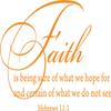 Decaltor Orange 29" x 17" Hebrews 11:1 Faith is Being Sure of What We Hope for Quotes Sayings Words Art Decor Lettering Vinyl Wall Art Inspirational Uplifting Bible view 1