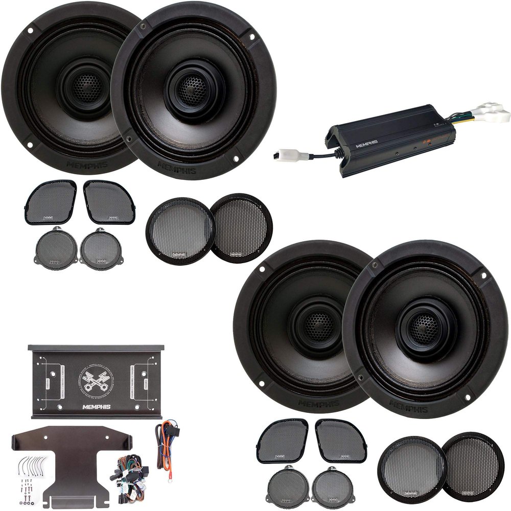 Memphis Audio MXAHDPRO4 4 6.5 Inch Speaker Motorcycle Audio Compatible with Harley Davidson RG15-23 and SG 14-23