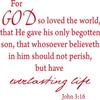 Decaltor Red 21" x 18" for God so Loved The World That he Sent his only Begotten Son John 3:16 Quotes Sayings Words Art Decor Lettering Vinyl Wall Art Inspirational Uplifting Bible view 1