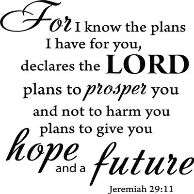 Decaltor Black 15" x14" for I Know The Plans I Have for You declares The Lord Jeremiah 29:11 Quotes Sayings Words Art Decor Lettering Vinyl Wall Art Inspirational Uplifting Bible