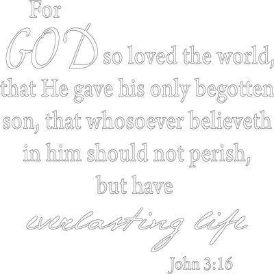 Decaltor Matte White 21" x 18" for God so Loved The World That he Sent his only Begotten Son John 3:16 Quotes Sayings Words Art Decor Lettering Vinyl Wall Art Inspirational Uplifting Bible