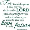 Decaltor Green 22" x 20" for I Know The Plans I Have for You declares The Lord Jeremiah 29:11 Quotes Sayings Words Art Decor Lettering Vinyl Wall Art Inspirational Uplifting Bible view 1