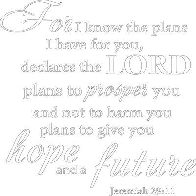 Decaltor Matte White 17" x 16" for I Know The Plans I Have for You declares The Lord Jeremiah 29:11 Quotes Sayings Words Art Decor Lettering Vinyl Wall Art Inspirational Uplifting Bible