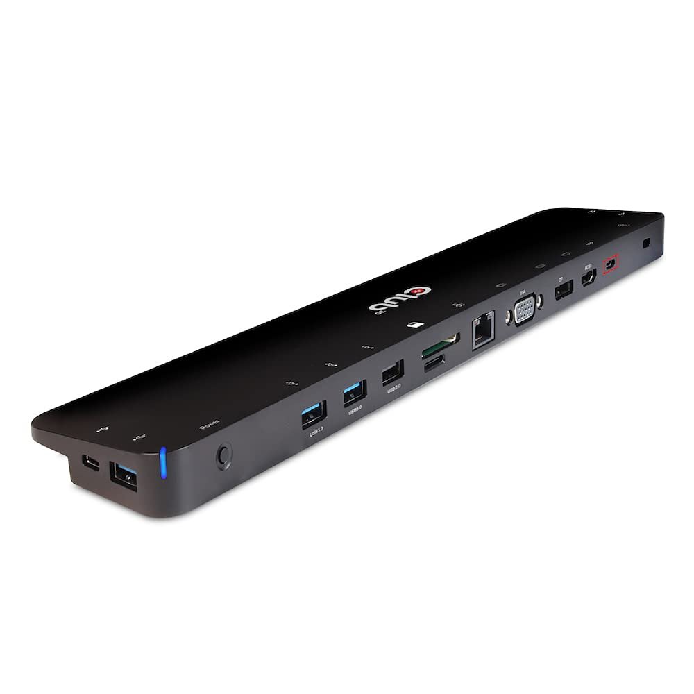 Club 3D CSV-1564W100 USB Gen1 Type-C Triple Display DP1.2 Alt Mode Smart PD3.0 Charging Dock with 100 Watt Power Supply