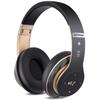 Prtukyt 6S Wireless Bluetooth Headphones Over Ear, Hi-Fi Stereo Foldable Wireless Stereo Headsets Earbuds with Built-in Mic, Volume Control, FM for Phone/PC (Black & Gold) view 1