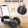 Prtukyt 6S Wireless Bluetooth Headphones Over Ear, Hi-Fi Stereo Foldable Wireless Stereo Headsets Earbuds with Built-in Mic, Volume Control, FM for Phone/PC (Black & Gold) view 3