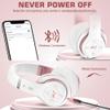 Prtukyt 6S Wireless Bluetooth Headphones Over Ear, Hi-Fi Stereo Foldable Wireless Stereo Headsets Earbuds with Built-in Mic, Volume Control, FM for Phone/PC (White & Rose Gold) view 4