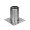 Component Hardware A18-0406-C 1-5/8 Inch x 3-1/8 Inch High Stainless Steel Leg Socket with Mounting Plate view 1