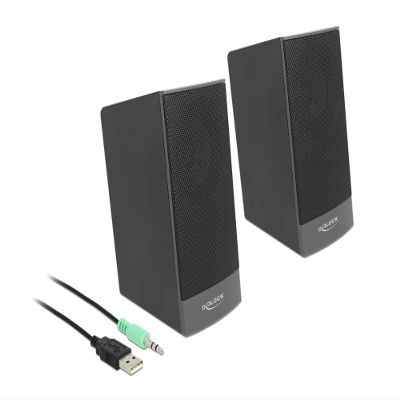 Delock 27001 USB Stereo 2.0 Speaker with 3.5 mm Jack and USB Power Supply