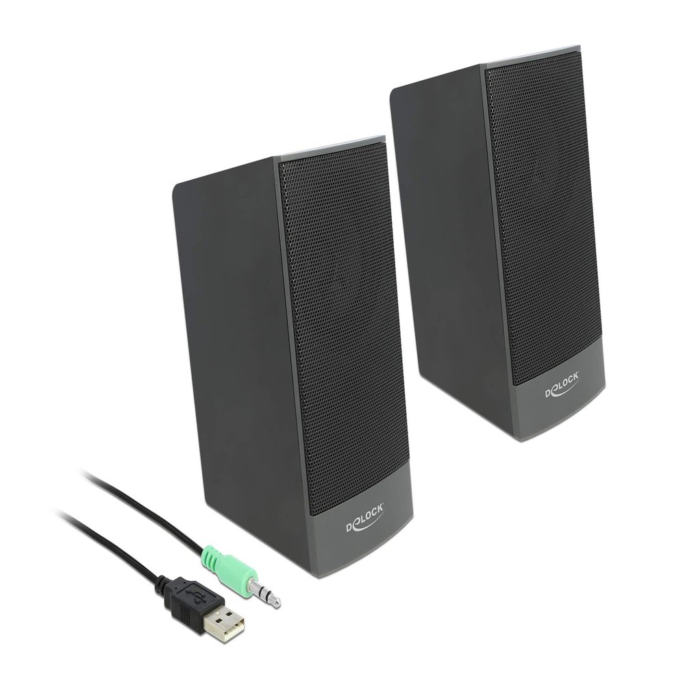 Delock 27001 USB Stereo 2.0 Speaker with 3.5 mm Jack and USB Power Supply