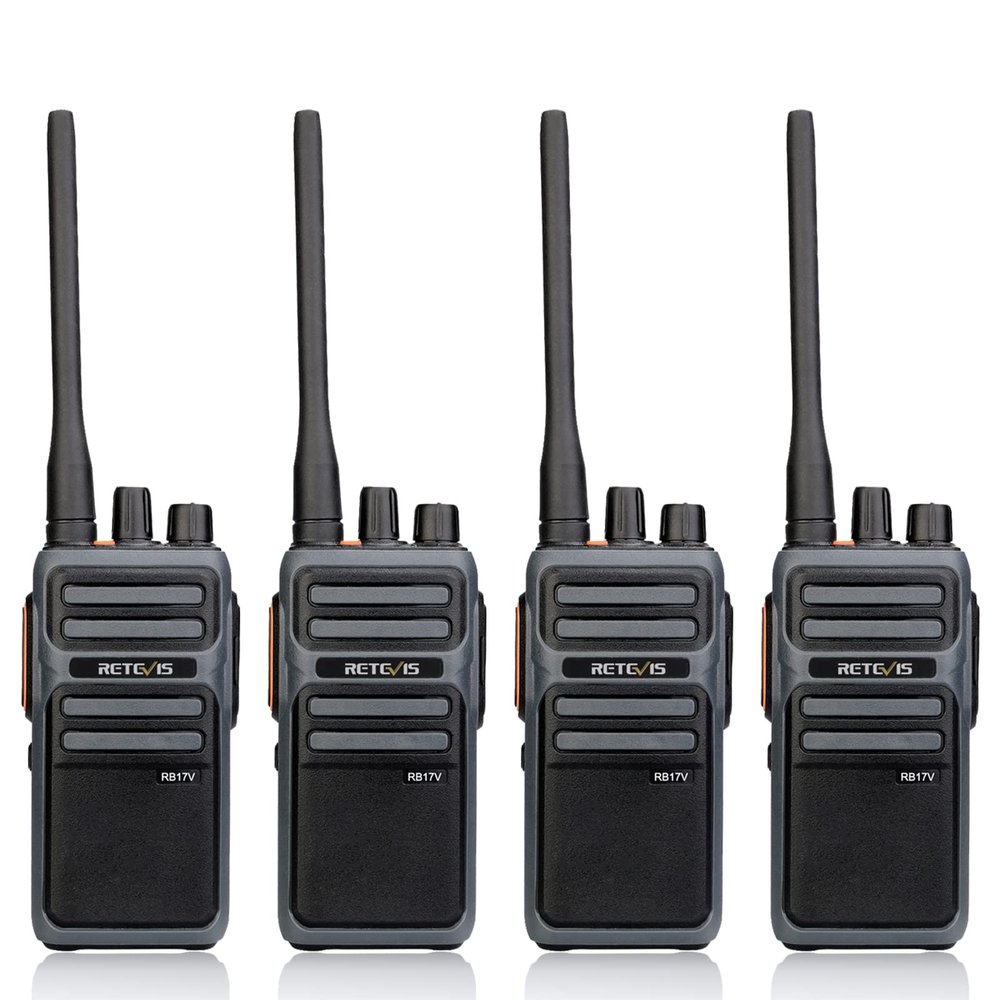 Retevis RB17V MURS Radios, 2 Way Radios Long Range,4400mAh Hunting Walkie Talkies Rechargeable, License Free, Local Alarm,Two Way Radios for Skiing Camping Hiking (4 Pack)