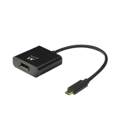 Ewent EW9825 USB-C to Displayport Cable, USB-C Displayport Cable Length 0,15m, 4K @ 60Hz USB-C Converter, Connect Additional Monitor to Laptop