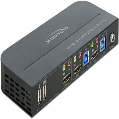 Delock HDMI KVM Switch 4K 60Hz with USB 3.0 and Audio
