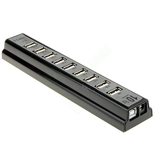 Adapter and Cable US 10 Port USB 2.0 High Speed HUB External with Power