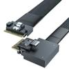 10Gtek 24G SlimSAS SFF-8654 to SFF-8654 Cable, PCIe4.0, 85-ohm, Compatible with Servers, Storage Systems, Workstations & High-Performance Computing, Straight to Left Exit, 0.75~0.8m(2.46~2.62ft) view 1