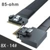 10Gtek 24G SlimSAS SFF-8654 to SFF-8654 Cable, PCIe4.0, 85-ohm, Compatible with Servers, Storage Systems, Workstations & High-Performance Computing, Straight to Left Exit, 0.75~0.8m(2.46~2.62ft) view 2