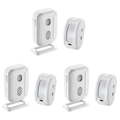 KCMYTONER 3 Set Wireless PIR Motion Sensor Detector Security Alarm Chime,Motion Sensor Doorbell, Door Chime for Business Entry, Shop Store Office Home Front Door Entry,Welcome Doorbell,Visitor Bell