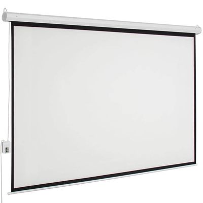 100" 4:3 80" x 60" Viewing Area Motorized Projector Screen with Remote Control Matte White
