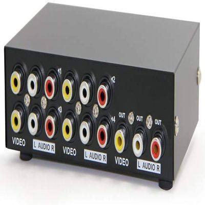 4 in 1 Out Composite RCA Video Audio Switcher/Selector