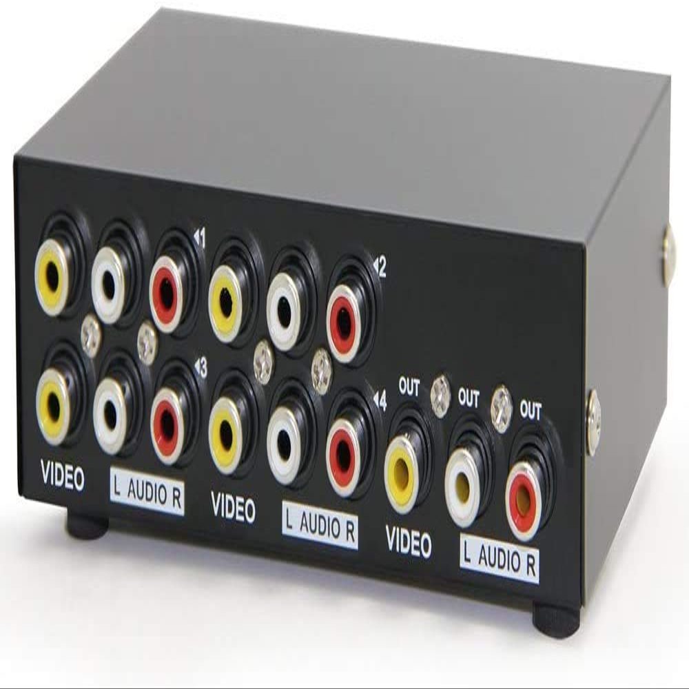 4 in 1 Out Composite RCA Video Audio Switcher/Selector